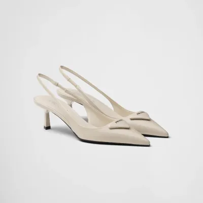 PRADA Patent paint leather White High Heels Shoes