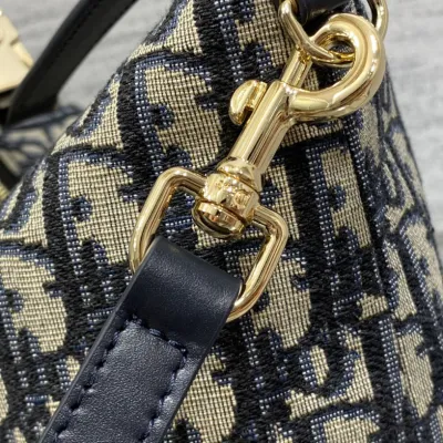 Dior Small D-Journey Bag in Blue Dior Oblique Jacquard Gold Hardware