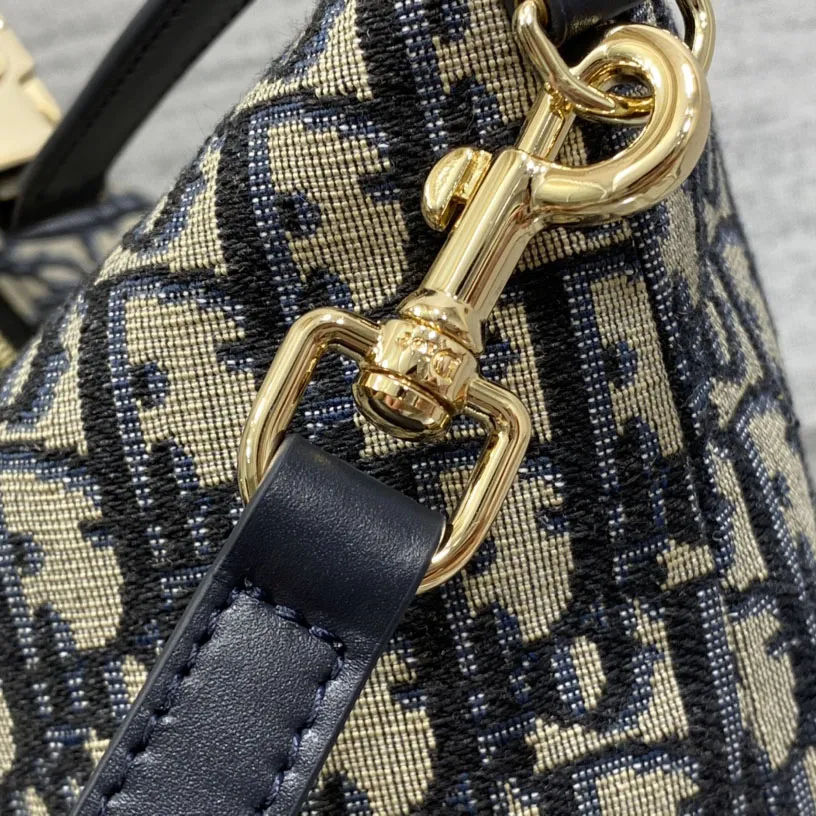 Dior Small D-Journey Bag in Blue Dior Oblique Jacquard Gold Hardware