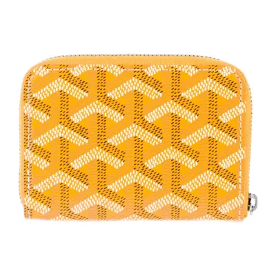 Goyard Small Printed Wallet Yellow Goyardine Canvas