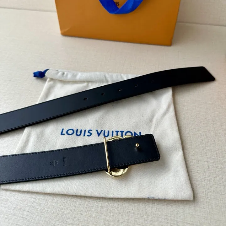 Louis Vuitton Men's Dynasty Belt In Black/Brown/Coffee Calfskin With Gold/Silver Hardware 34mm