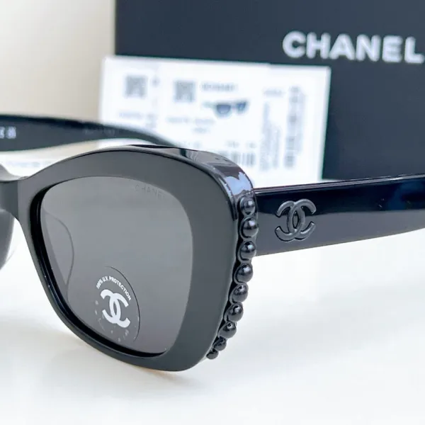 CHANEL glasses all black color size 56口16-140 - Image 6