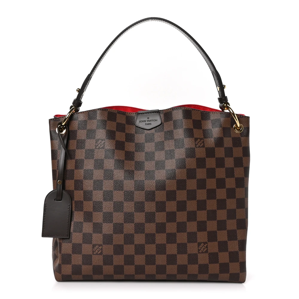 Louis Vuitton Graceful PM em Canvas Damier Ebene com Acabamento Dourado