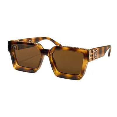 Louis Vuitton square frame glasses orange/green white/leopard blue/yellow/purple tawny/blue green/silver/sky blue/leopard blue/leopard brown/black orange/black gold/black color Size 51口20-140
