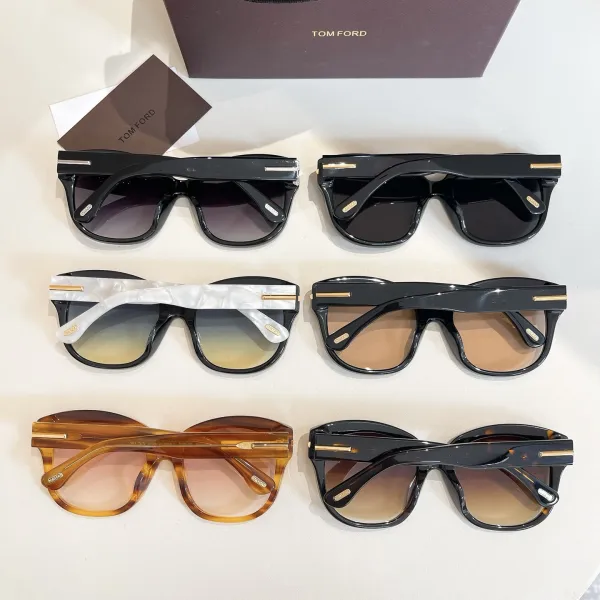 Tom Ford Butterfly glasses black gold/eggplant/apricot/black white/brown leopard/leopard apricot color Size 55口20-140 - Image 9