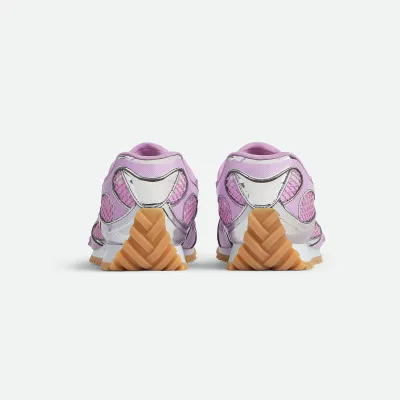 Bottega Veneta Orbit Sneakers In Silver/Pink Technical Fabric And Mesh Lace-Up Sneaker