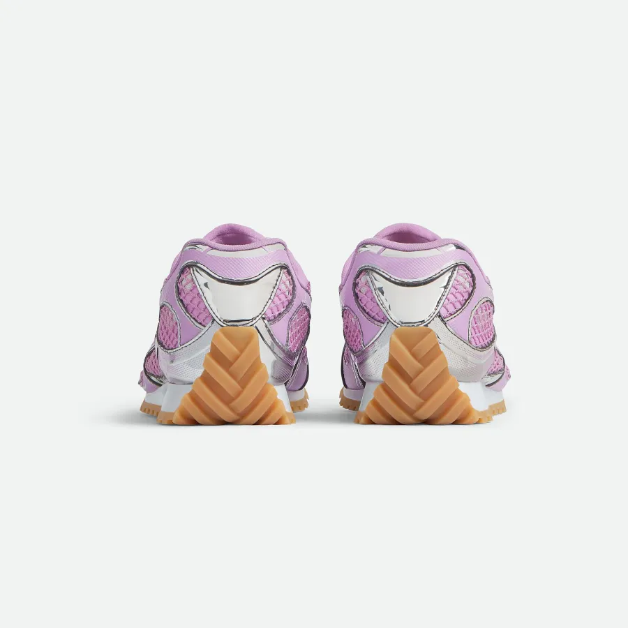 Bottega Veneta Orbit Sneakers In Silver/Pink Technical Fabric And Mesh Lace-Up Sneaker