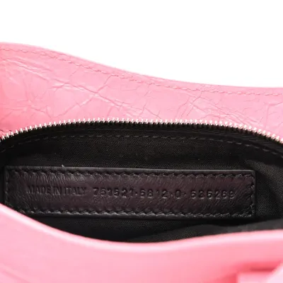 Balenciaga Mini Neo Cagole Shoulder Bag Candy Pink Agneau Arena Leather Silver Hardware