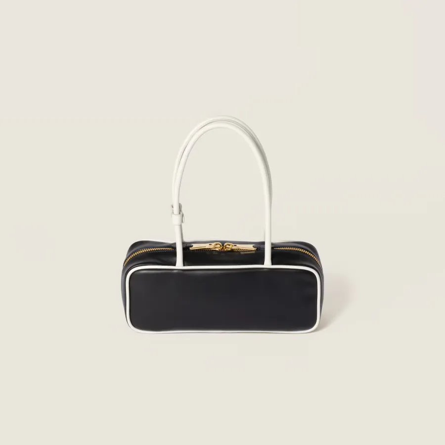 Miu Miu Calfskin Leather Beau Black Top-Handle Bags