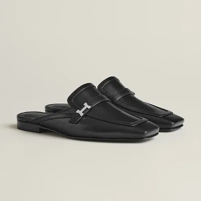HERMES Groupie Mule Black Slippers