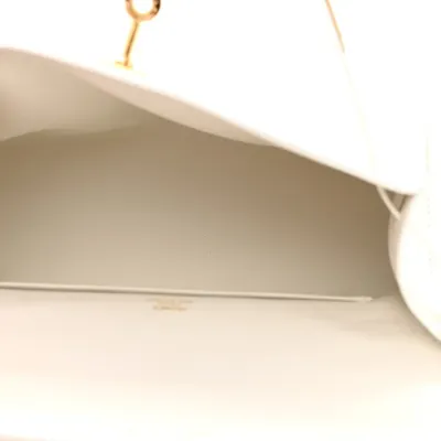 Hermès Kelly Pochette Clutch White Swift Leather Gold Palladium Hardware