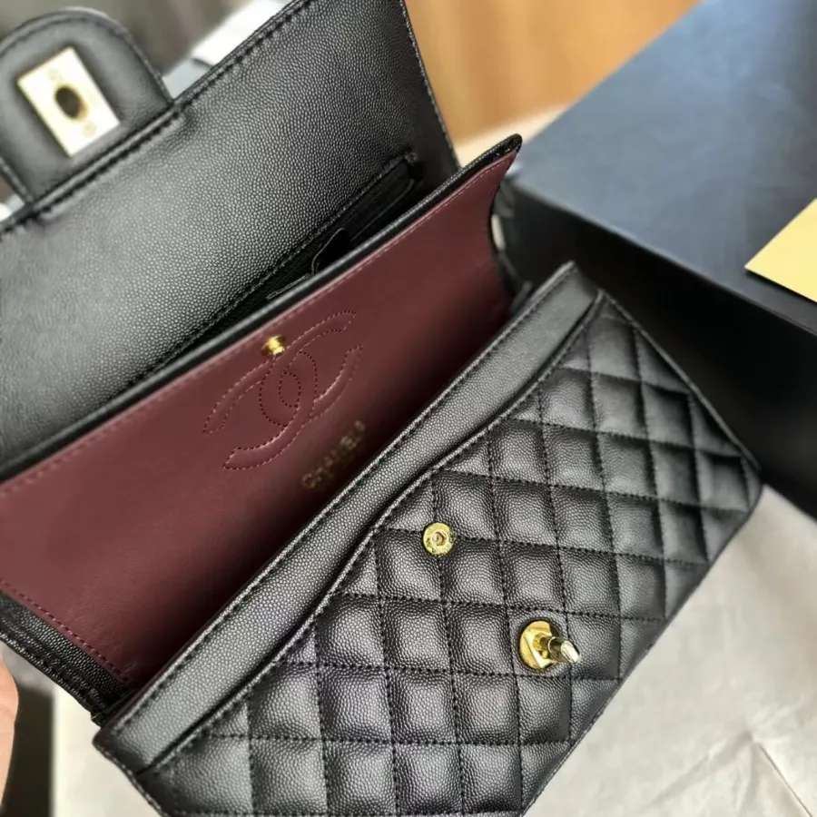 Chanel Double Flap Caviar Black Designer Handbags photo review