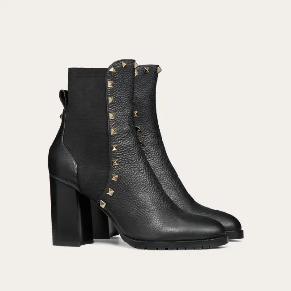 VALENTINO ROCKSTUD Peeled calf rivet ankle boots (heel height 8cm) - Image 2