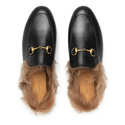 Gucci black baotou plush slippers
