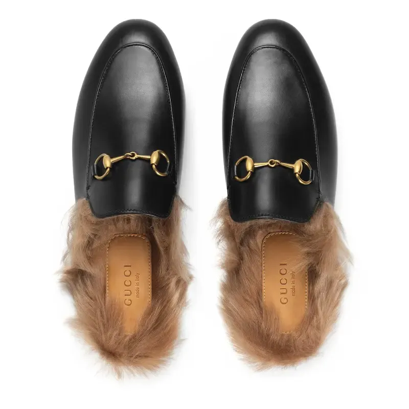 Gucci black baotou plush slippers