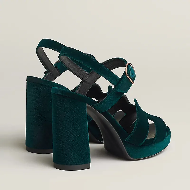 HERMES Jazz Green High Heels Sandal