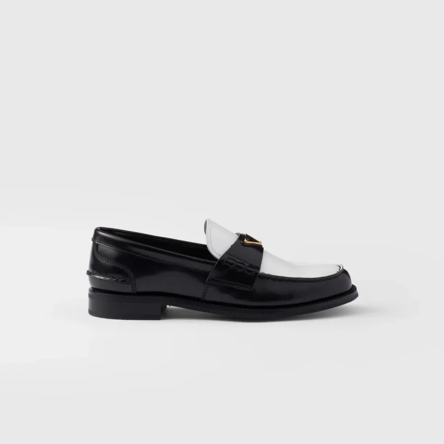 PRADA Two-tone shiny leather loafers