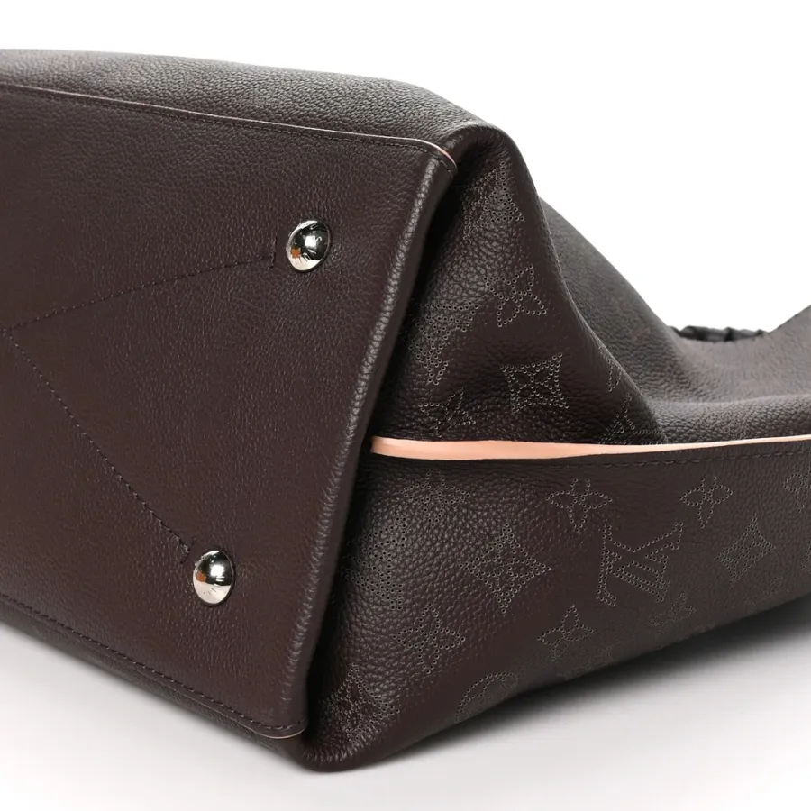 Louis Vuitton Carmel Hobo GM Chocolate Mahina Leather Cashmere Beige Interior