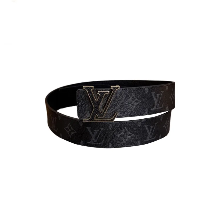 Louis Vuitton Men's LV Buckle Belt In Black Monogram Canvas With Black/Gold/Silver Hardware 40mm