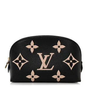 Louis Vuitton Cosmetic Pouch BB Black/Beige Giant Monogram Empreinte Leather