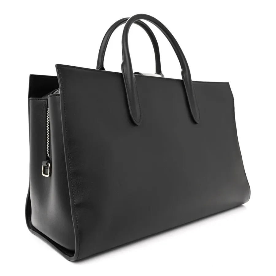 Saint Laurent Large Jane Tote Black Calfskin Leather