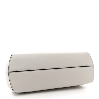 Fendi Small Fendi First White/Roccia Shiny Nappa & Snakeskin Leather Gold Hardware