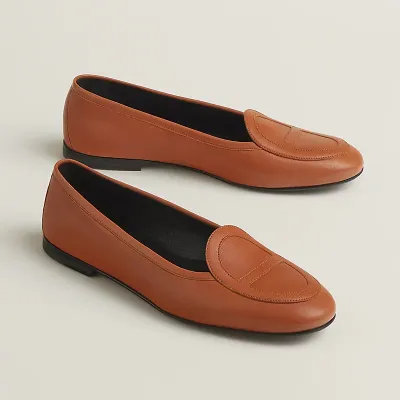 HERMES Julia Brown Loafers