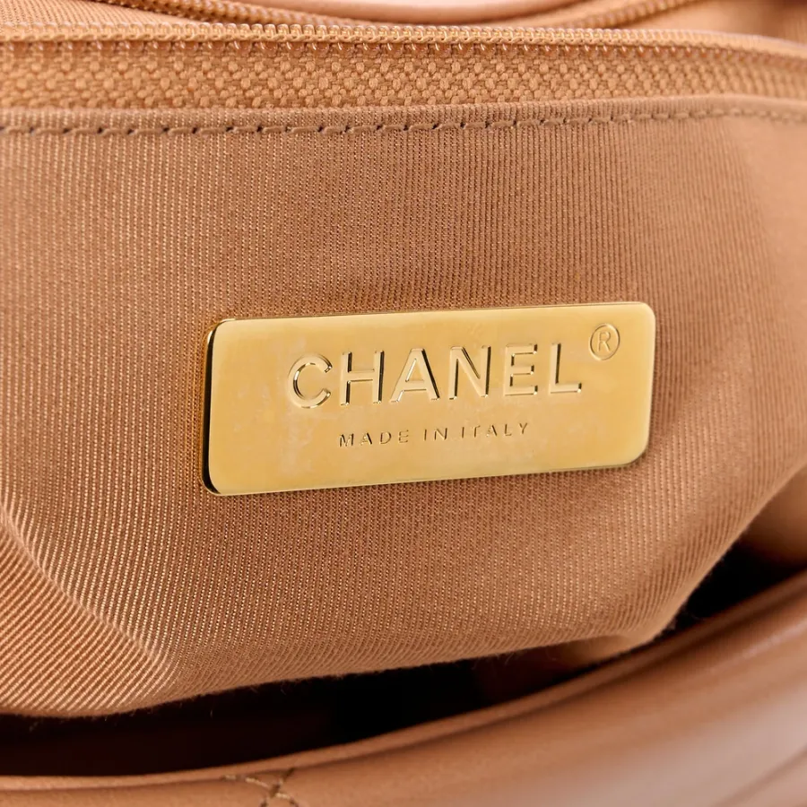 Grade Chanel 19 Brown Lambskin Handbag