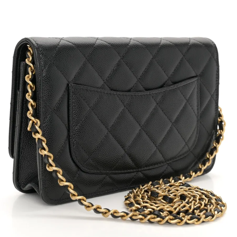Shop Chanel WOC - Black Quilted Caviar Leather