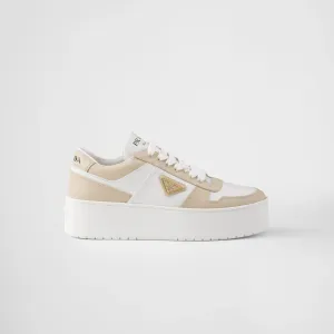 PRADA White and desert  leather sneakers