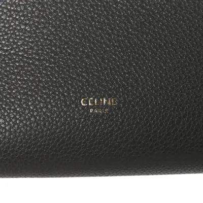 Celine Small Sangle Bucket Bag Kohl Soft Grained Calfskin Leather Gold Hardware