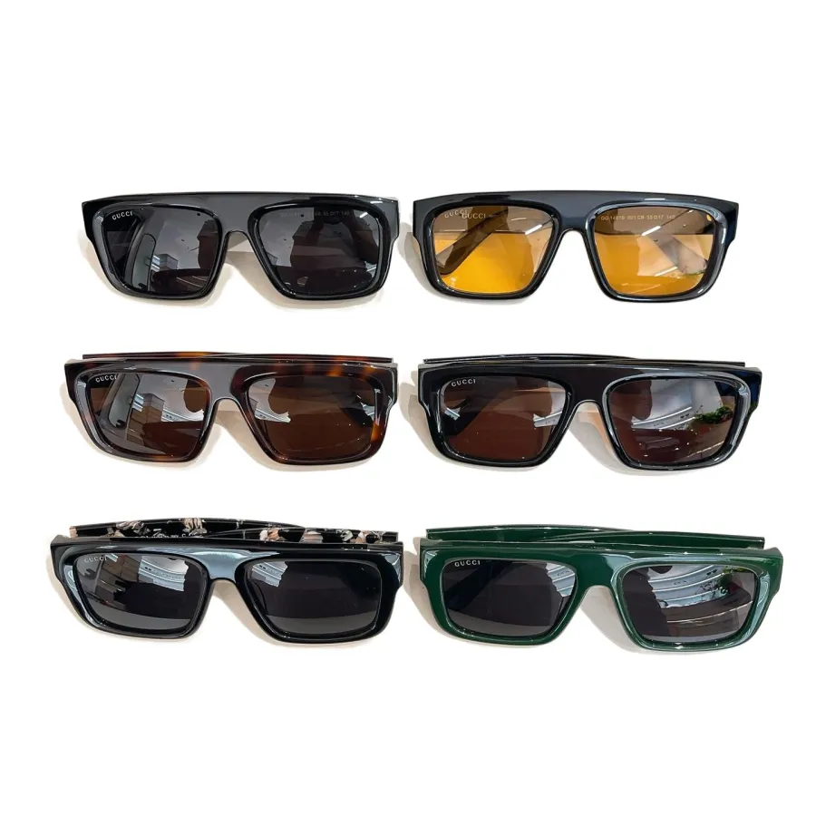 Gucci square frame glasses black brown/black yellow/black/green/leopard/black with white flower color Size 55口17-140