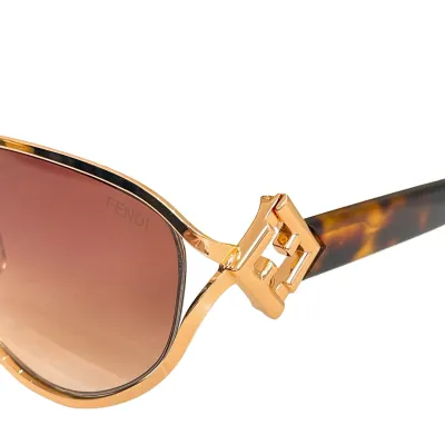 Fendi glasses leopard brown/eggplant/purple/tawny/black gold/black silver color Size 56口18-140