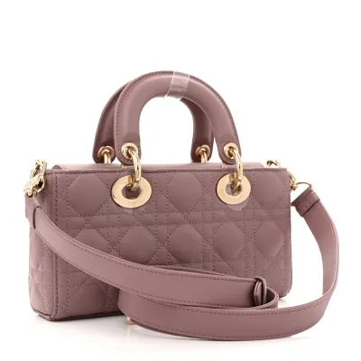 Dior Small Lady D-Joy Peony Pink Cannage Lambskin Leather Gold Hardware