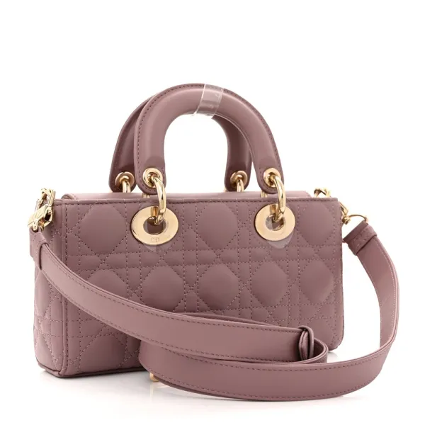 Dior Small Lady D-Joy Peony Pink Cannage Lambskin Leather Gold Hardware - Image 3