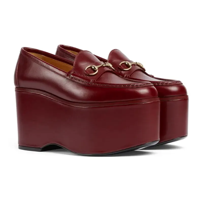 Gucci red thick bottom loafers