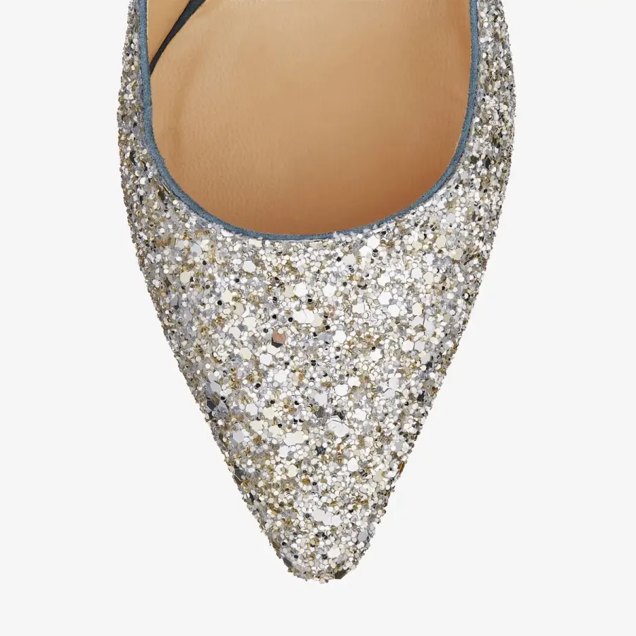 JIMMY CHOO Flash powder fabric pointy heels
