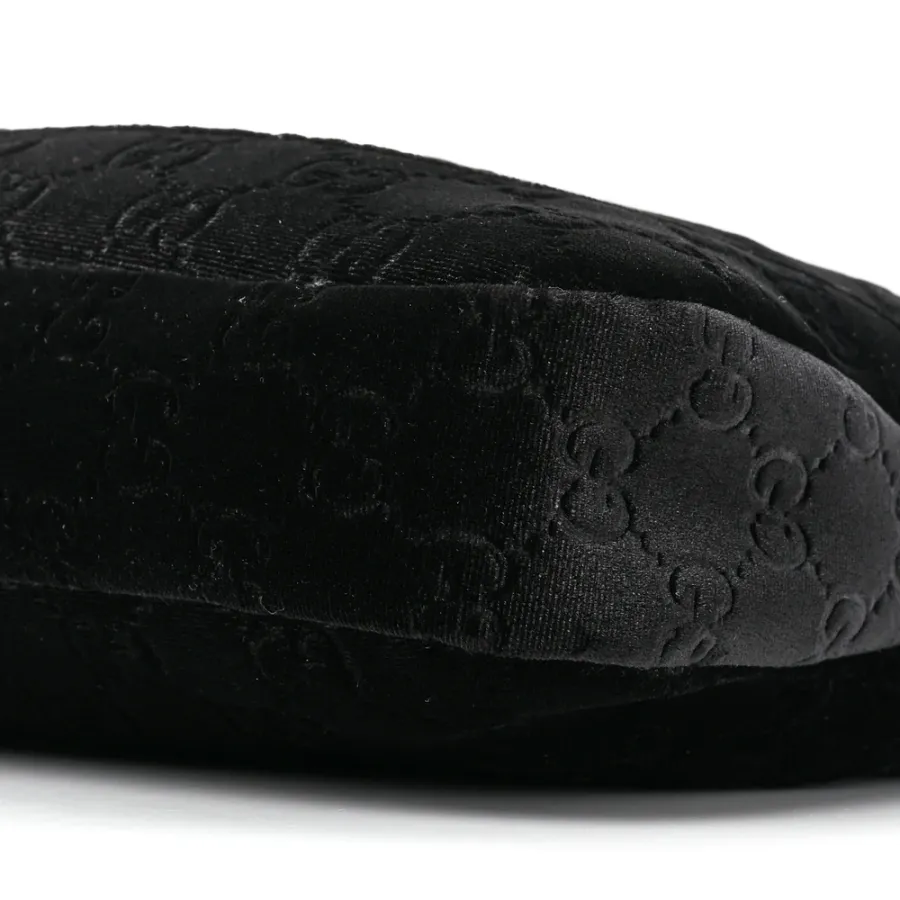 Gucci Small Jackie 1961 Hobo Black GG Monogram Velvet Silver Hardware