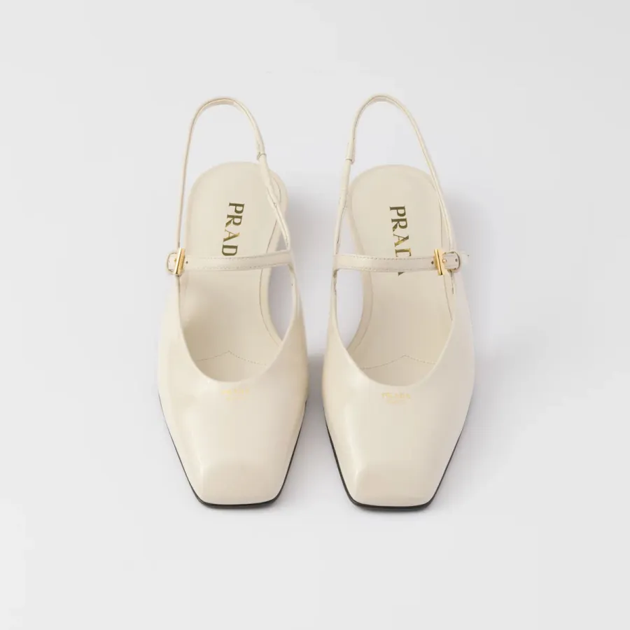 PRADA Patent paint leather Flat Shoes white Ballet Shoes