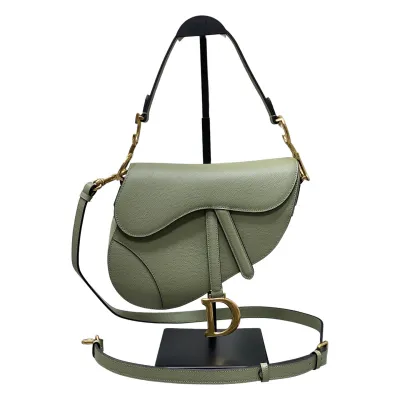 Dior Medium Saddle Bag With Strap Blue Denim Dior Oblique Jacquard/Powder Pink/Stone Gray/Cedar Green/Blue Grained Calfskin Gold Hardware