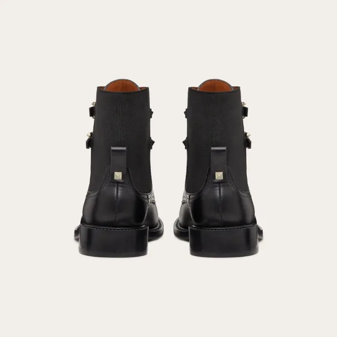 VALENTINO ROCKSTUD Calf rivet ankle boots (heel 2 cm high)