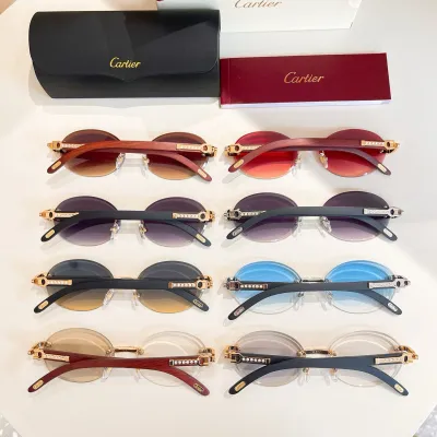 Cartier square frame glasses blue/black gold/purple gold/brown/red/purple silver/transparent purple/transparent brown color Size 58口15-135