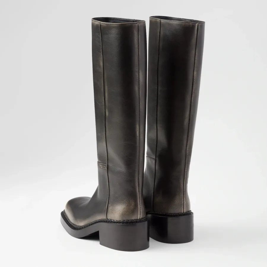 PRADA Leather long boots