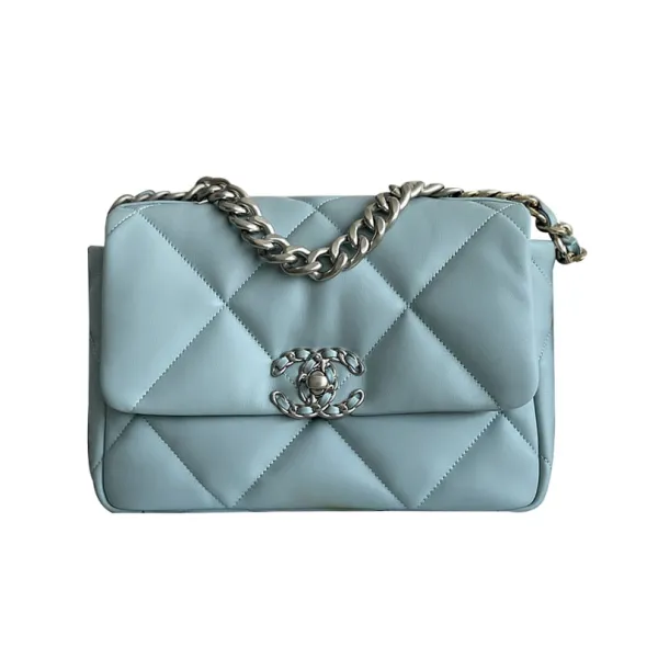 Chanel 19 Bag Light Blue Olive Green Grey Blue Navy Blue Yellow Caramel 26cm - Image 2