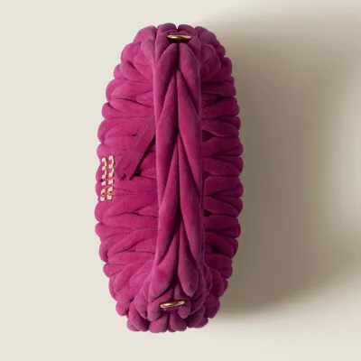Miu Miu Wander Matelassé Suede leather handbag Red Purple Crossbody Bags