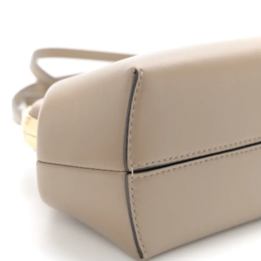 Fendi Small Fendi First Dove Grey Shiny Nappa Leather Gold Hardware