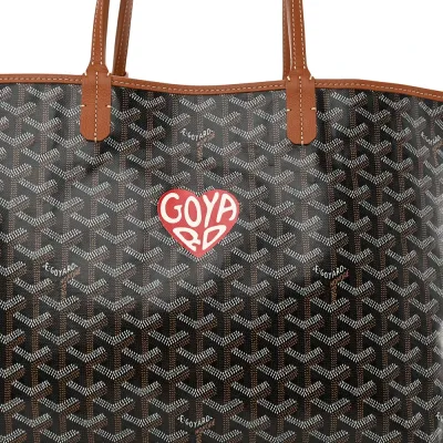 Goyard Saint Louis Tote PM Black/Gold Goyardine Canvas