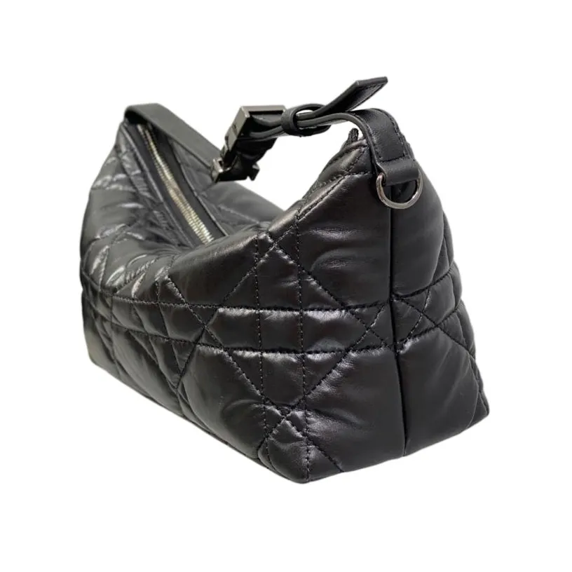 Dior Small D-Journey Bag in Black Macrocannage Lambskin Gold Hardware