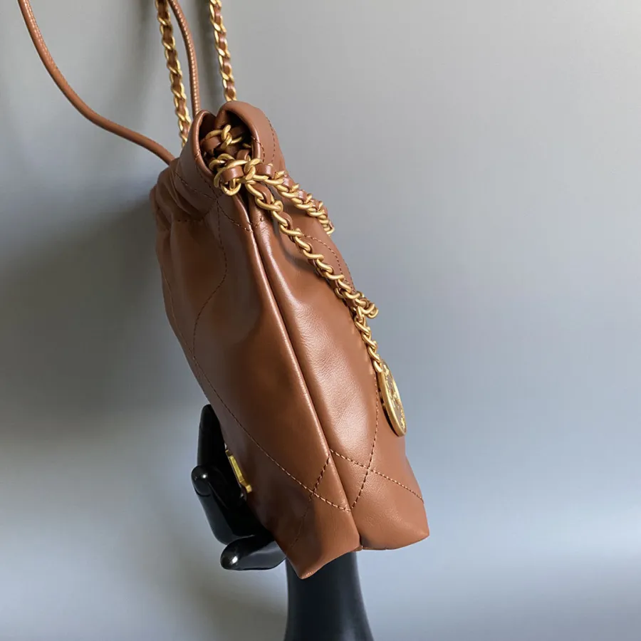 Chanel 22bags Brown / Yellow Shoulder Bags