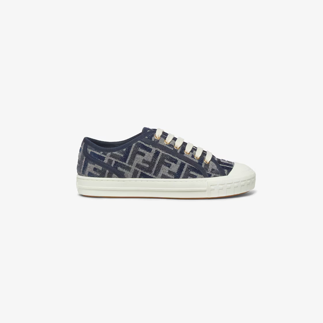 FENDI Blue FF denim low-top shoes